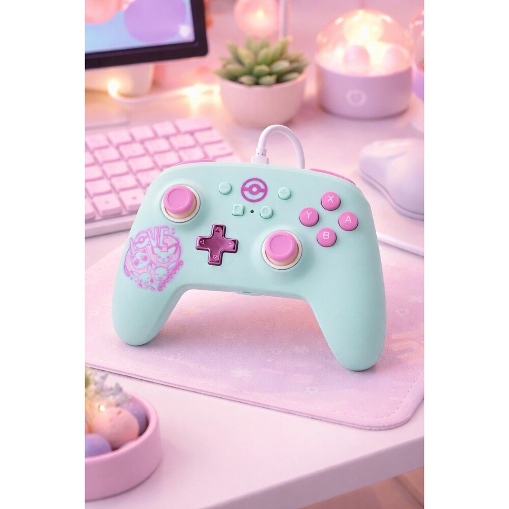 PowerA Wired Controller Nintendo Switch Pikachu Pokemon Blue Pink Candy